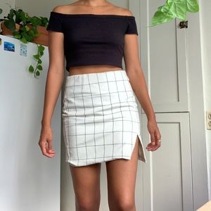White Grid Skirt